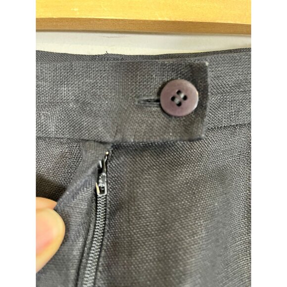 Talbots Irish Linen Neutral Pant Black 14P Classic Chic Work Wear Preppy Office - Picture 4 of 10